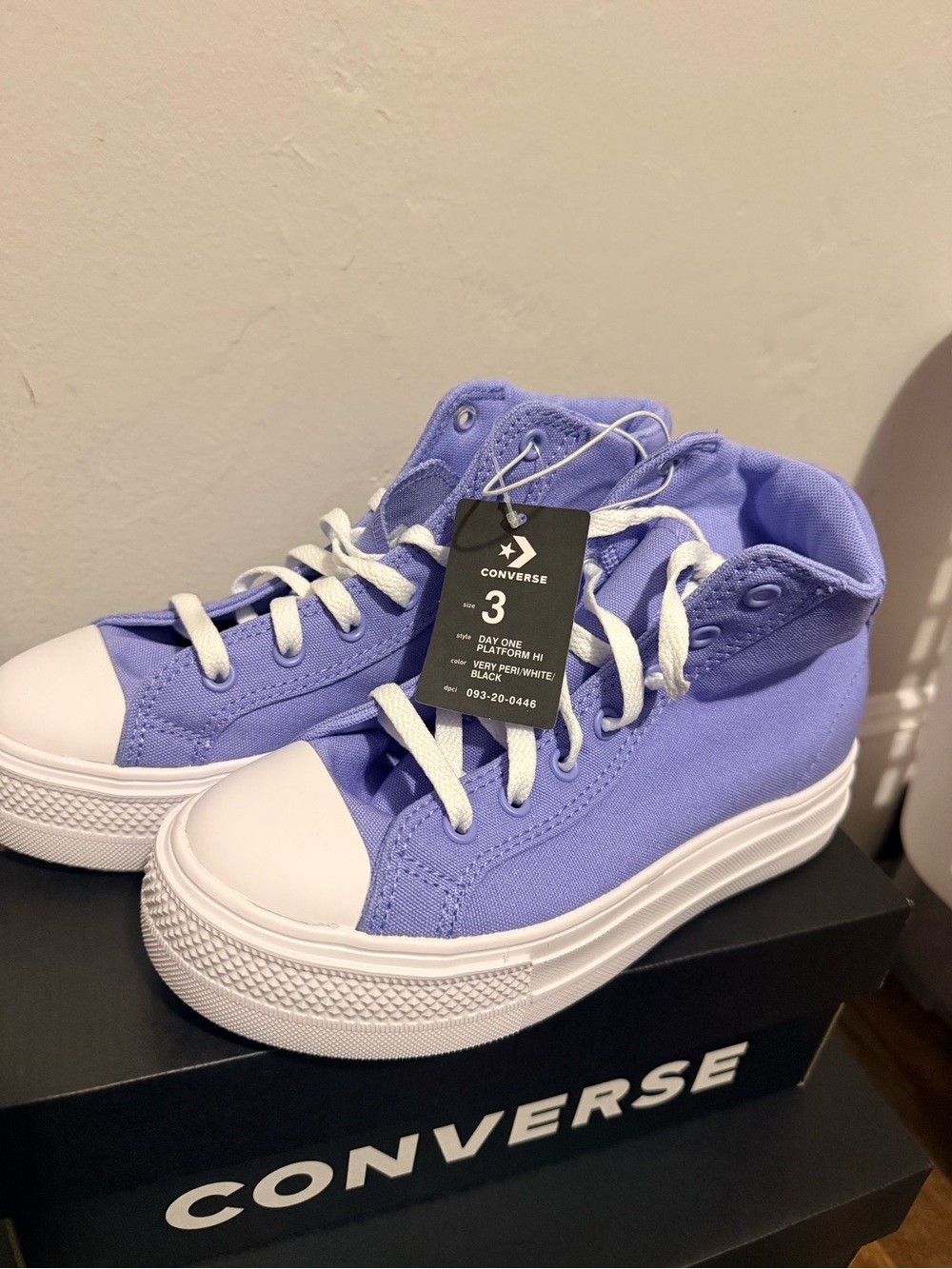 Converse Kids Lavender High-Top Platform Sneakers